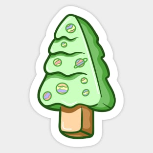 Tree planet ice cream Sticker